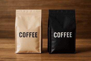 Two coffee bags placed side by side