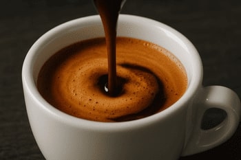 Espresso shot with thick crema