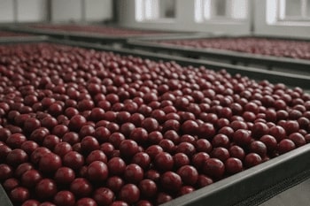 Natural coffee drying on raised beds