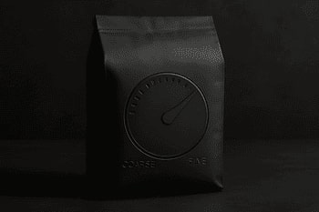 Dark matte bag with embossed dial graphic