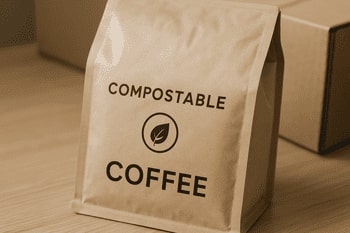 Compostable coffee bag material sample