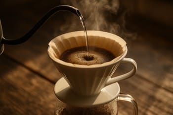 Slow pour over a cone dripper