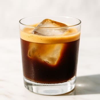 Iced espresso over big cube