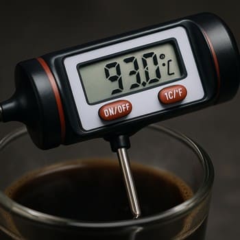 Thermometer reading 93°C