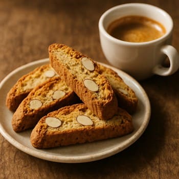 Almond biscotti on a small plate