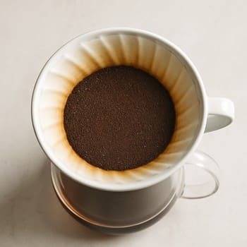 Filter brew with flat bed after drawdown