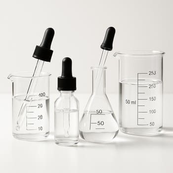 Beakers and droppers for water mineral concentrates